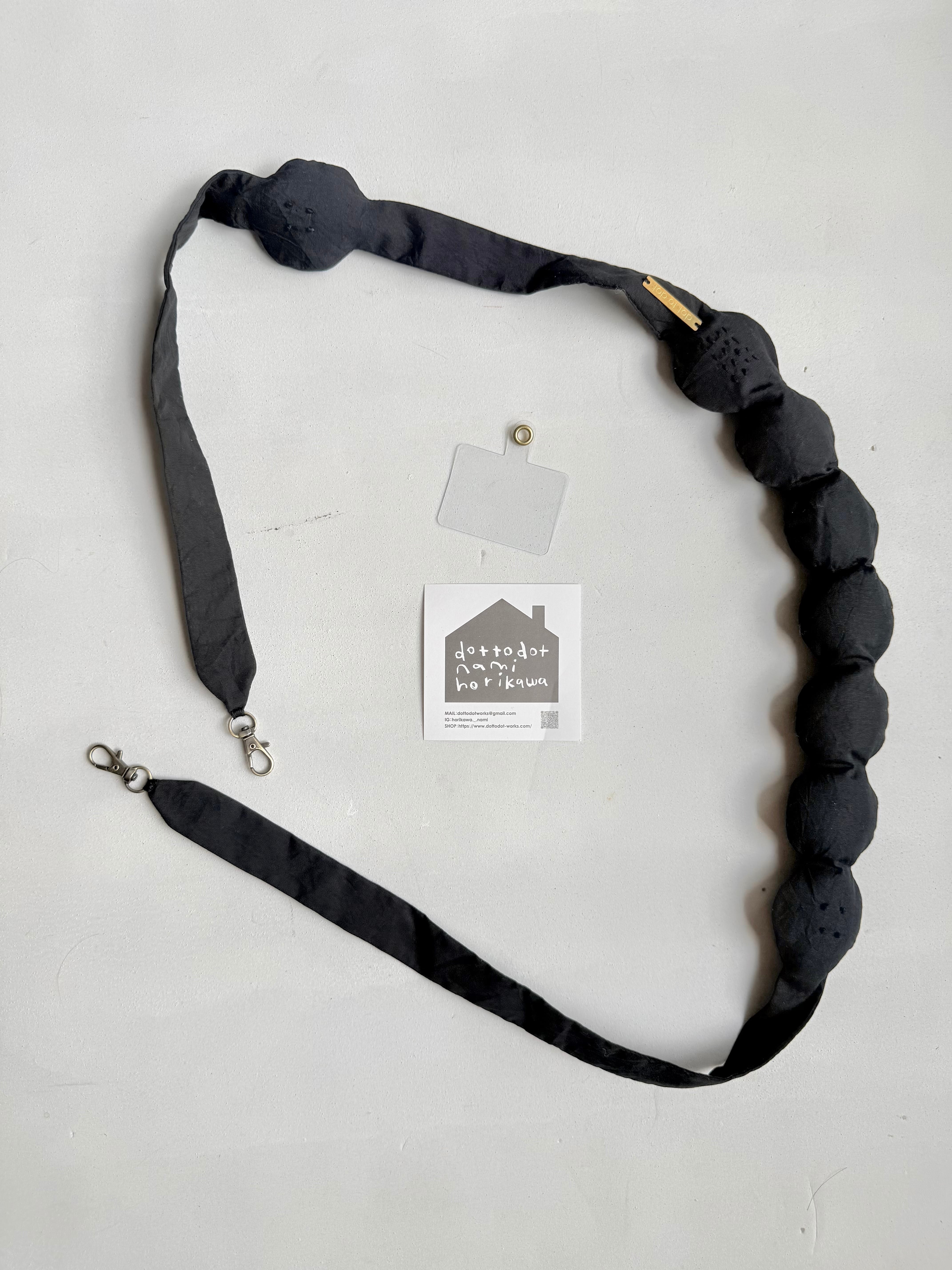 【BLACK無地】pokopoko DOT STRAP