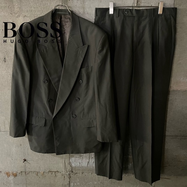 〖HUGO BOSS〗made in Germany double wool setup suit/ヒューゴボス ドイツ製 ダブル ウール セットアップ スーツ/lsize/#0419