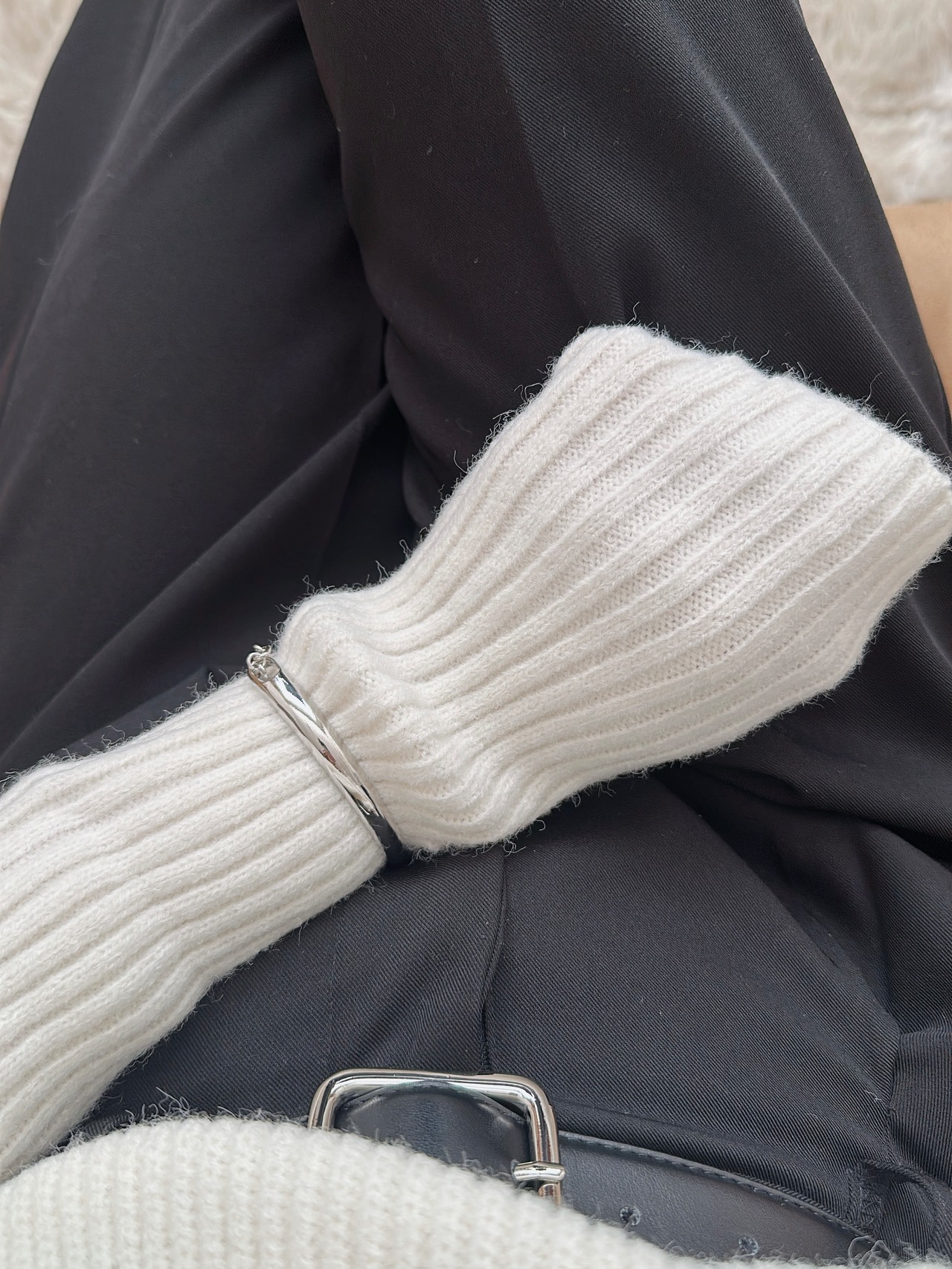 S925 チェーン×カフ ブレスレット