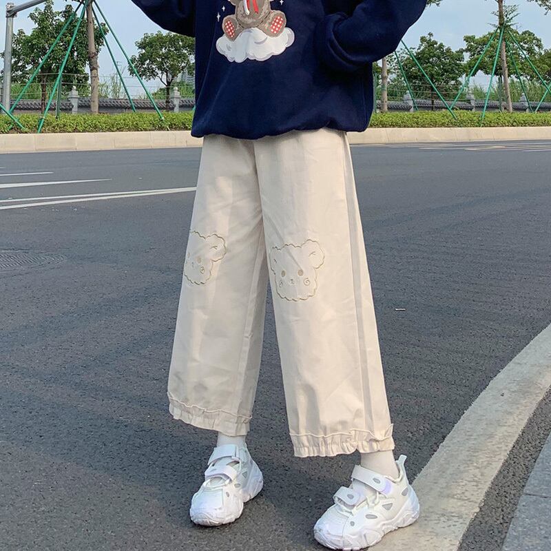 ルーズFlowerデザイン パンツ 薄手ハイウェストカジュアルオータムウィンター 大人ガーリー スウィート キュート 秋物 冬物 ショーツ ブルマー フラワーデザイン 萌量不足53447602002