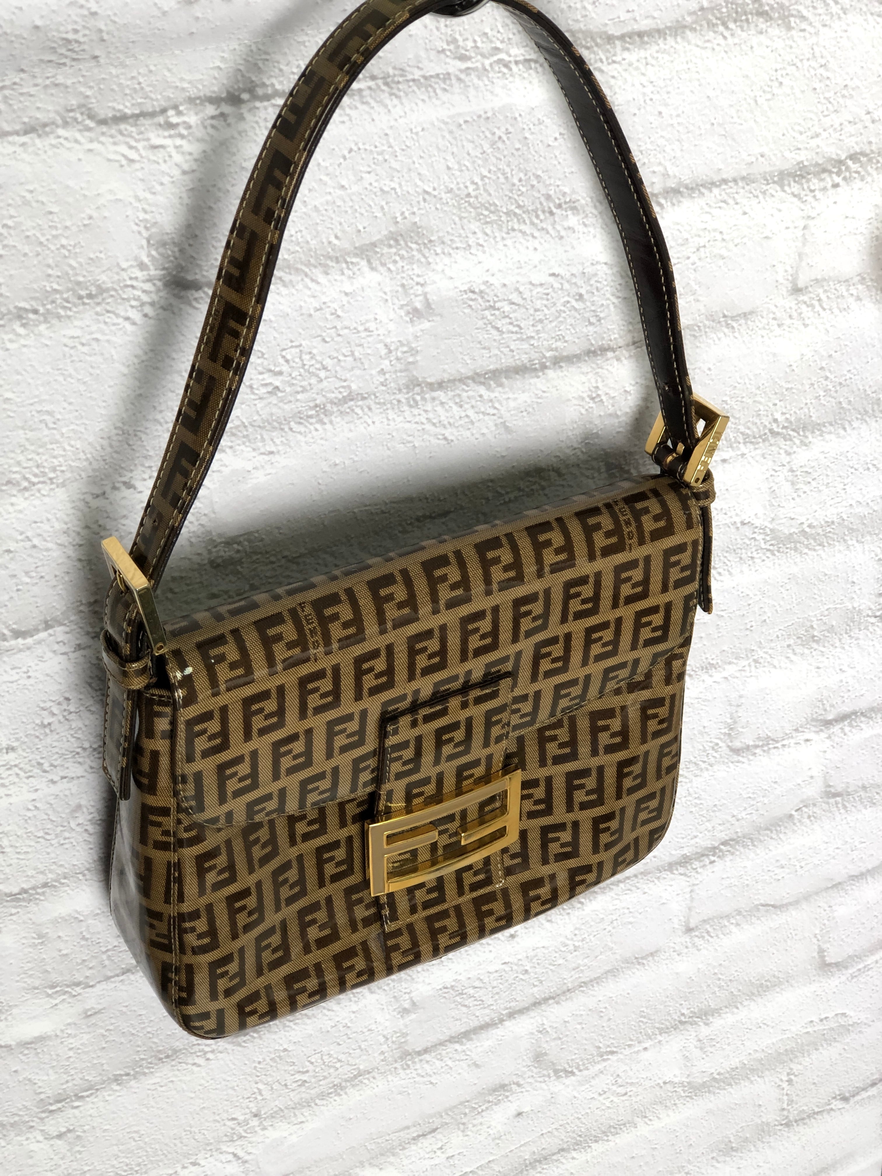 FENDI フェンディ ズッキーノ ショルダーバッグ ブラウン vintage