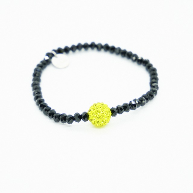 Ball Beads Bracelet ｜Yellow x Black