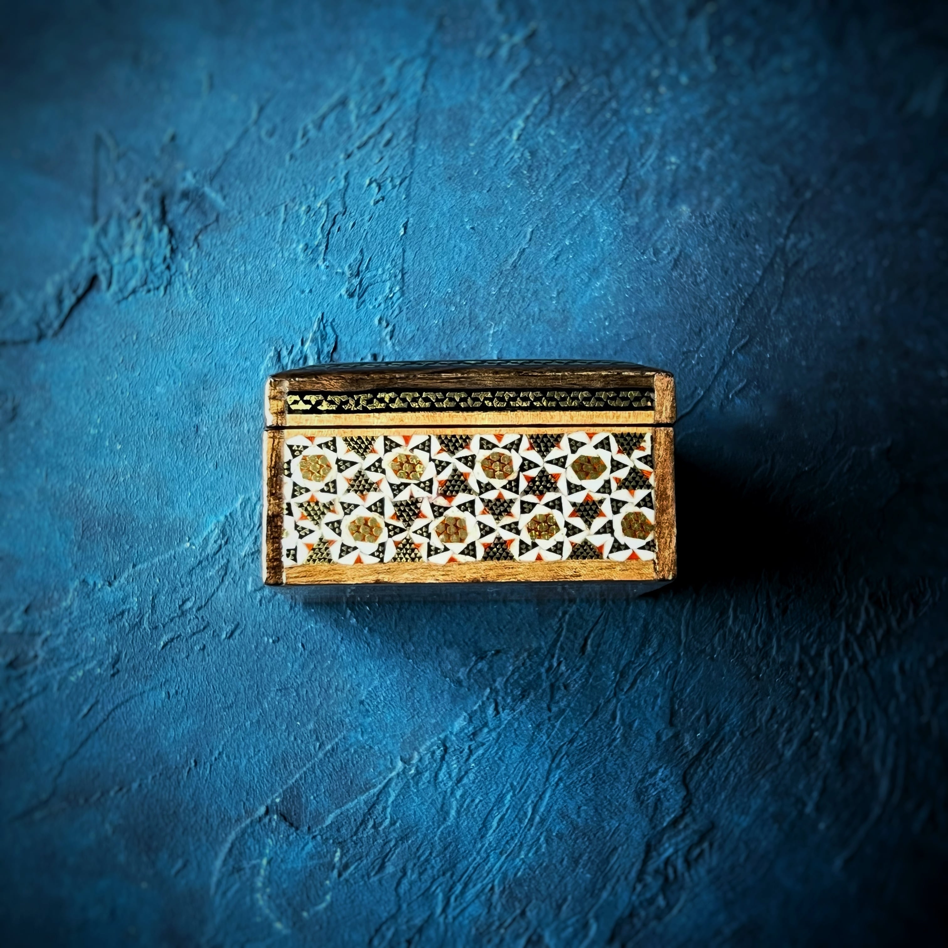 象嵌細工（ハータムカーリー）小箱 正方形 M （7cm）【KHA-119