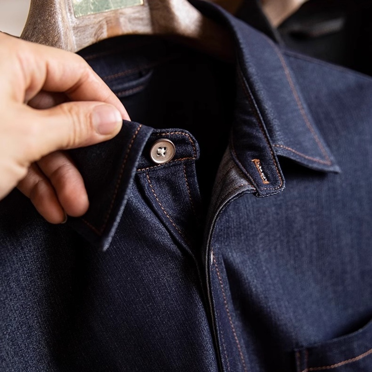 胸ポケット半袖デニムシャツ 10060