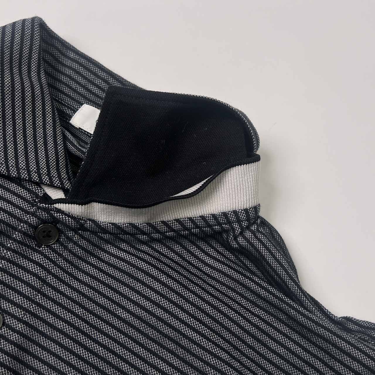 Calvin Klein golf カルバンクライン ゴルフ ボーダー 半袖 ポロシャツ L/グレー系 メンズ デサント