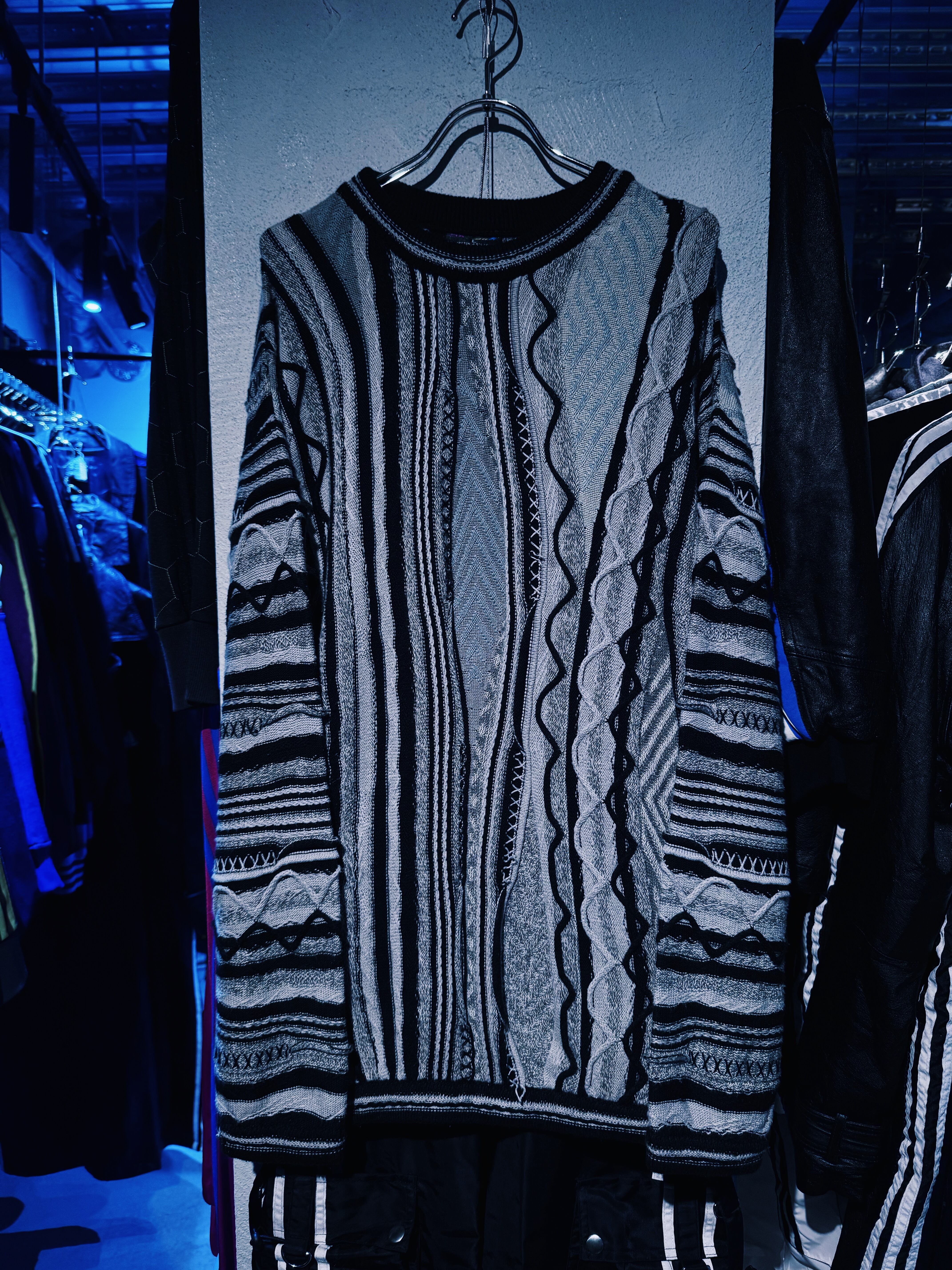 【D4C】Euro vintage mulch color 3D design knit pullover