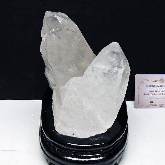 1.4Kg 水晶 クラスター 原石 ブラジル ミナスジェライス州 コリント産 レムリアンシード 一点物 台座付属 182-8100