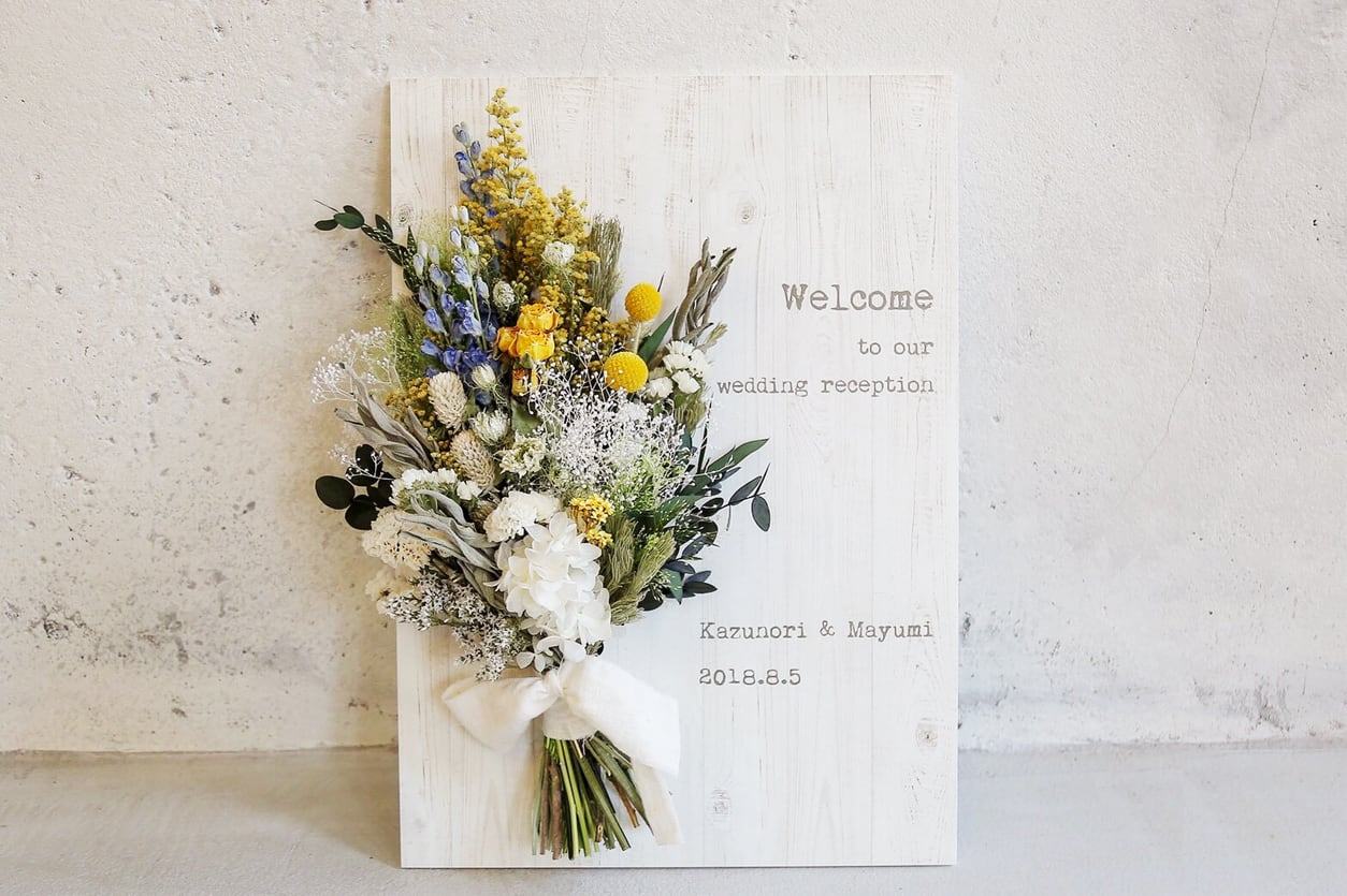 スワッグ付きウェルカムボード│ブーケ リース