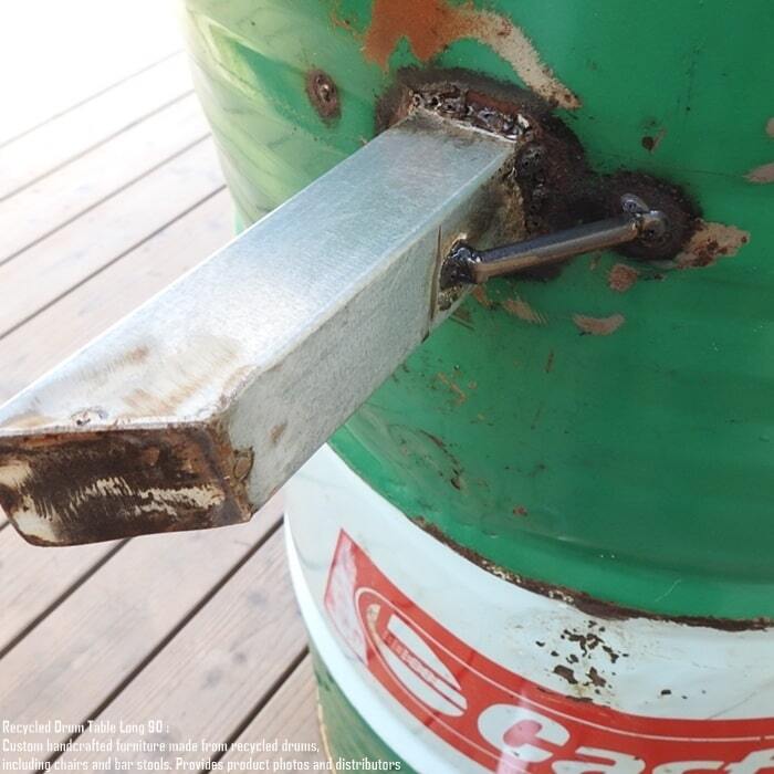 一点物ドラム缶をリメイクしたテーブル 90cm ロング ガラステーブル