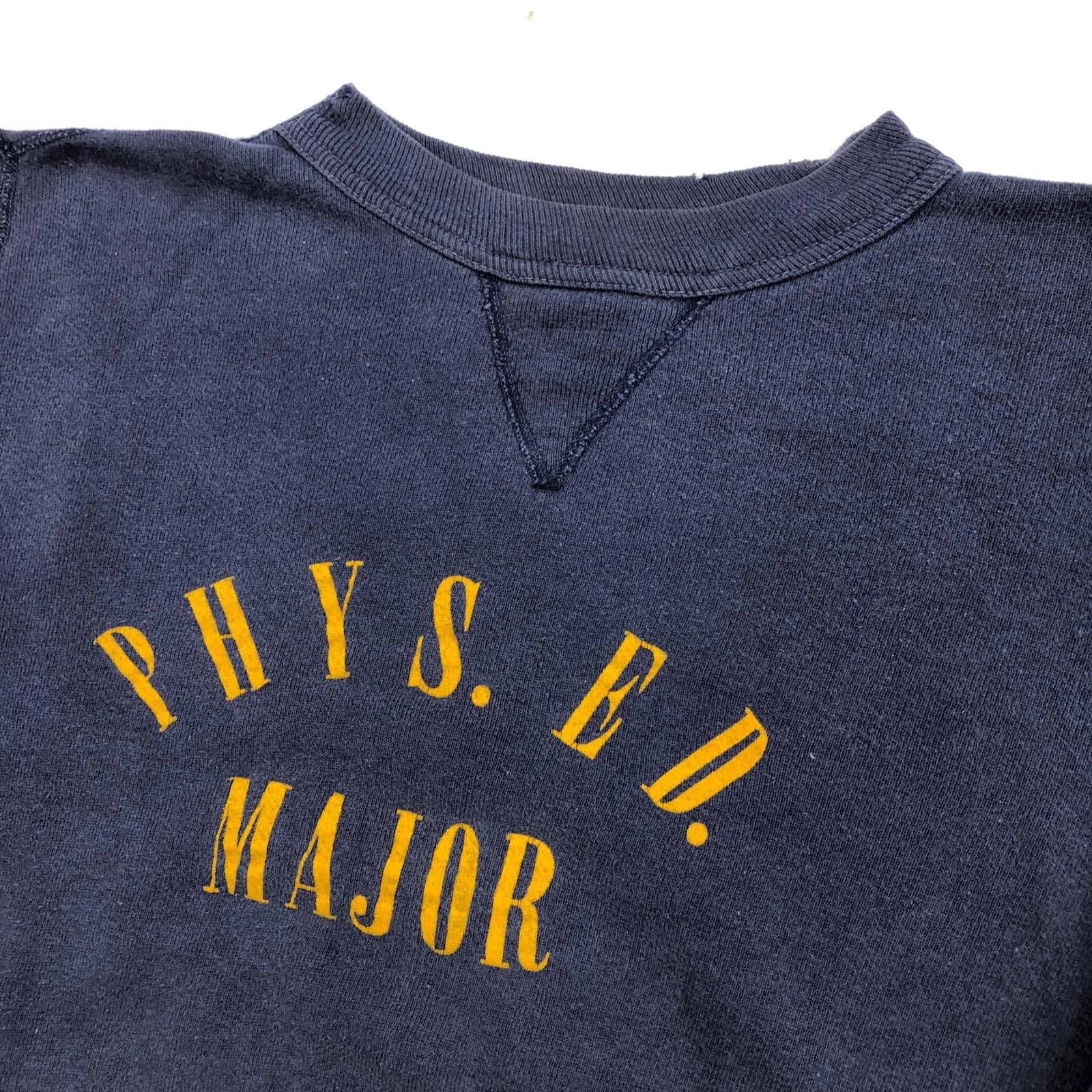 60's 旧タグRUSSELL 染み込みプリント　カレッジT サイズM RUSSELL ATHLETIC ラッセル 50- 60年代 USA製 貼り付け 前V サイズタグ