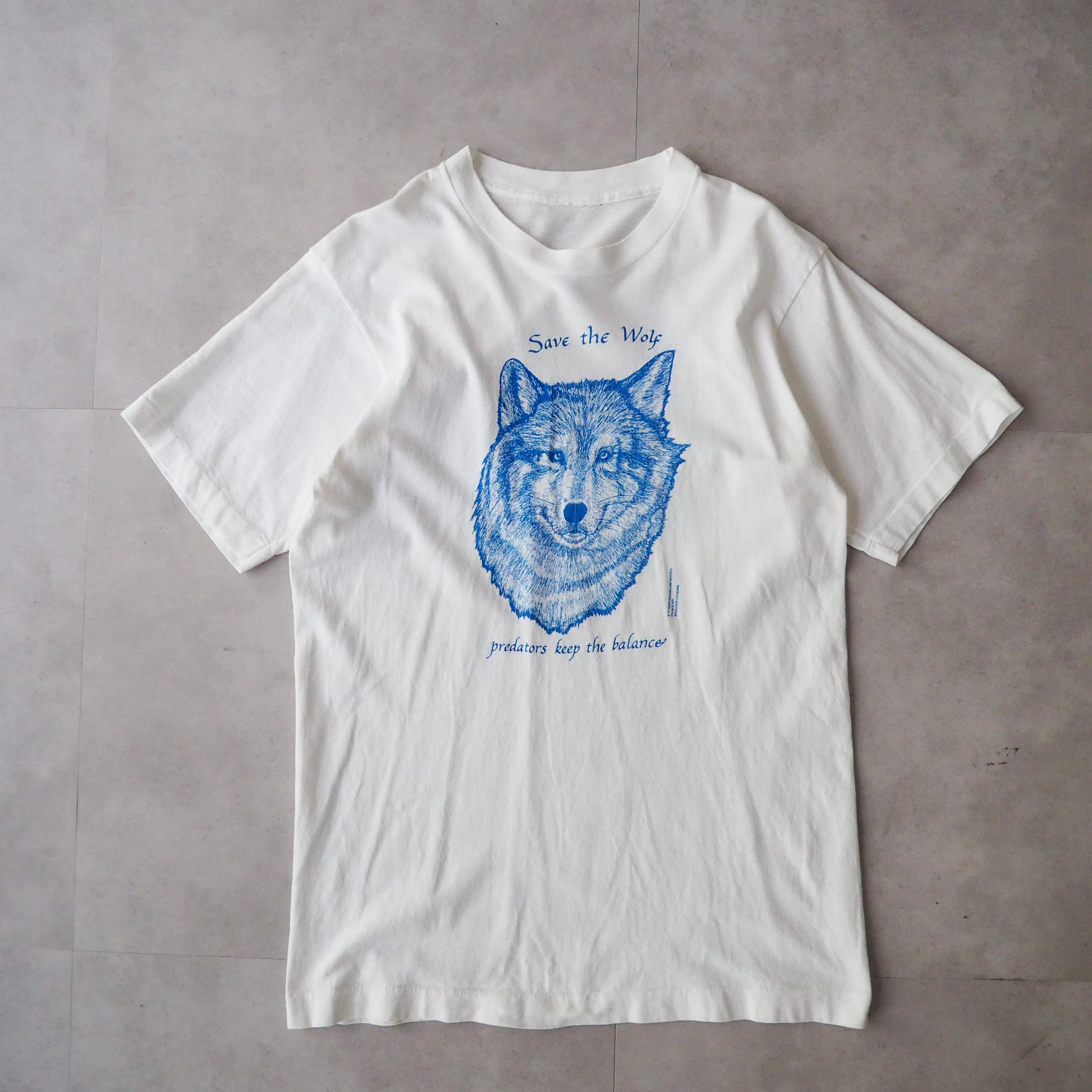90s “wolf and eagle” tee 90年代 アートノリの狼と禿鷹 tシャツ 裾袖 ...