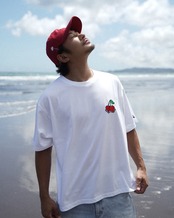 【#Re:room】HEART CHERRY EMBROIDERY T-SHIRTS［REC854］