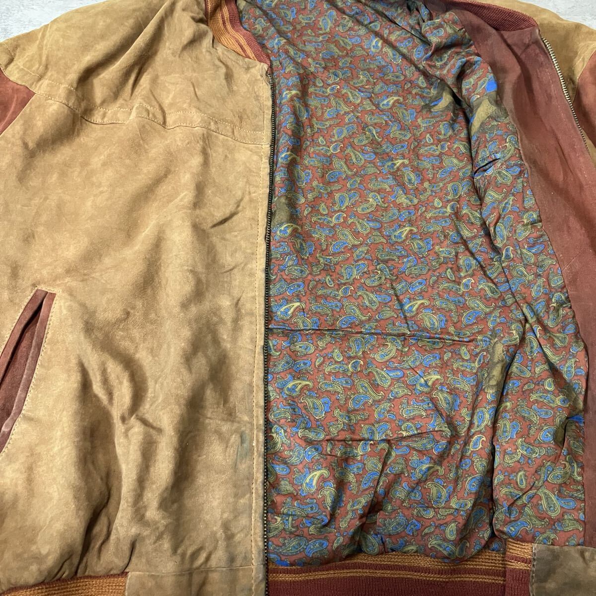 80s EURO VINTAGE 本革 レザーブルゾン レザージャケット ブラウン 短