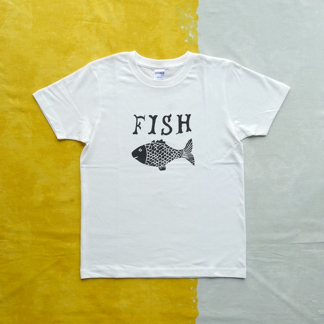 TshirtsComplex｜かとうまさひろ「FISH」（ホワイト×ブラック）