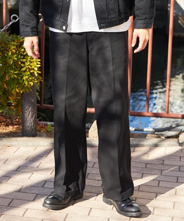 BEN DAIVS / EXTRA WIDE PANTS / エクストラワイドパンツ / センタープレス / カツラギ / T-23180009 / BLACK