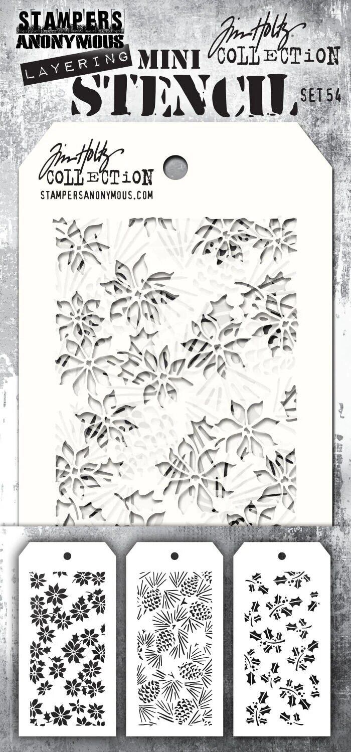 Tim Holtz タグ型ミニステンシルシート3枚セット Stampers Anonymous