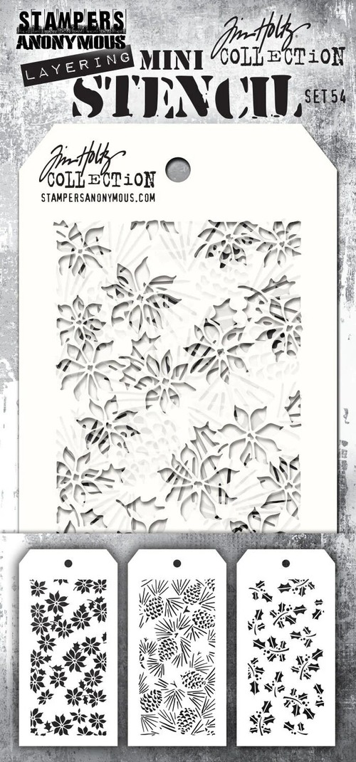 Tim Holtz　タグ型ミニステンシルシート3枚セット　Stampers Anonymous Mini Layering Stencil Set #54 THMST054【Tim Holtz（ティムホルツ）】[TH-39]