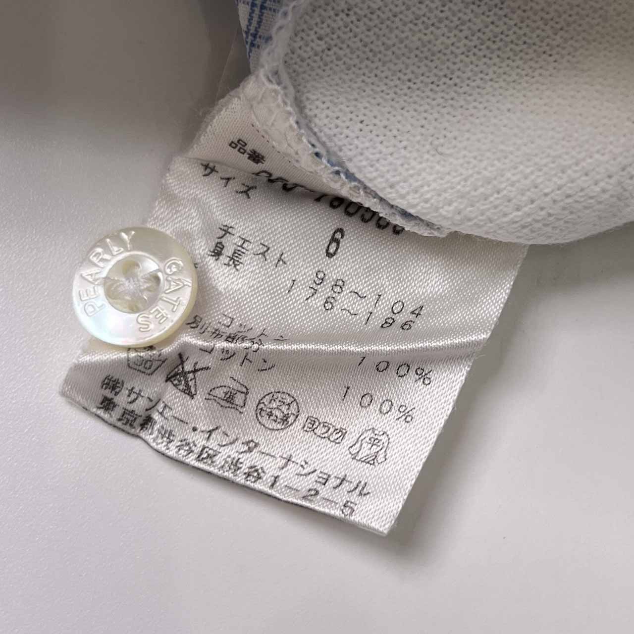 PEARLY GATES パーリーゲイツ チェック 半袖 ポロシャツ 6/ホワイト×ブルー メンズ ゴルフ