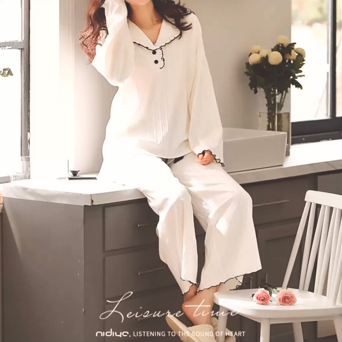 オープンカラーシャツ&パンツセット