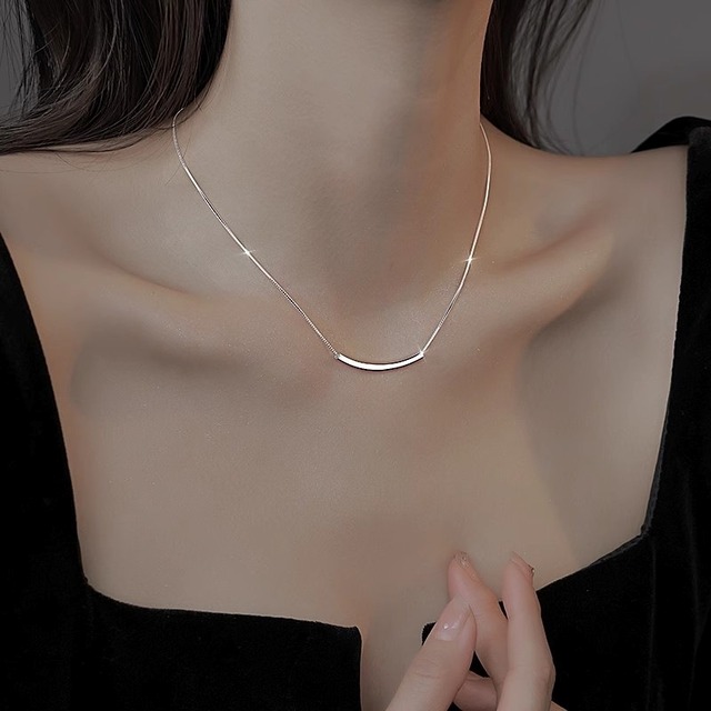 ネックレス レディース スターリングシルバー アクセサリー ジュエリー s925ネックレス スクエアチューブチェーン 鎖骨チェーンネックレス きれいめ 大人 おしゃれ 大人女子 エレガント 主役級 存在感 春 夏 秋 冬 二次会 披露宴 休日 パーティー リゾート 旅行 普段使い プレゼント 送料無料 シルバー