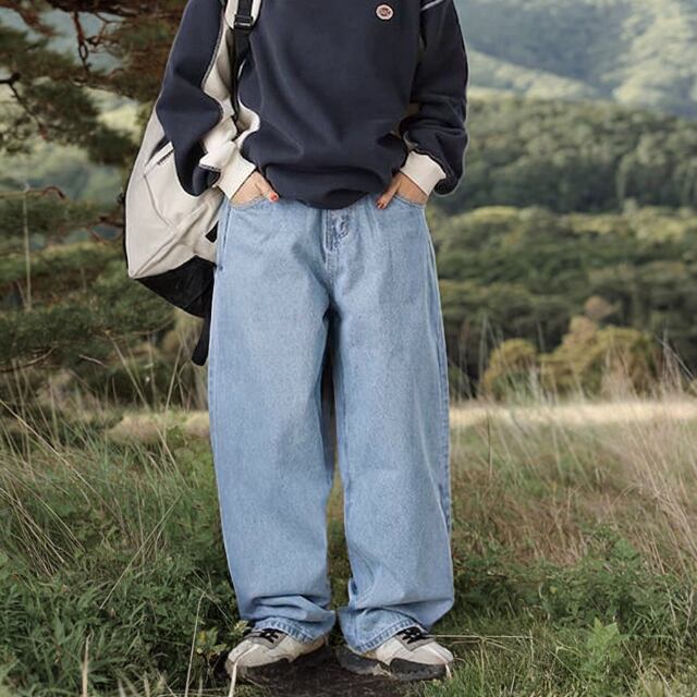 Denim pants wide leg pants -4col- A0154