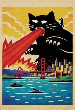 George Bayer "Le Chat King of the city" Original