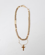 リーフ×クロス2レンネックレス/019006