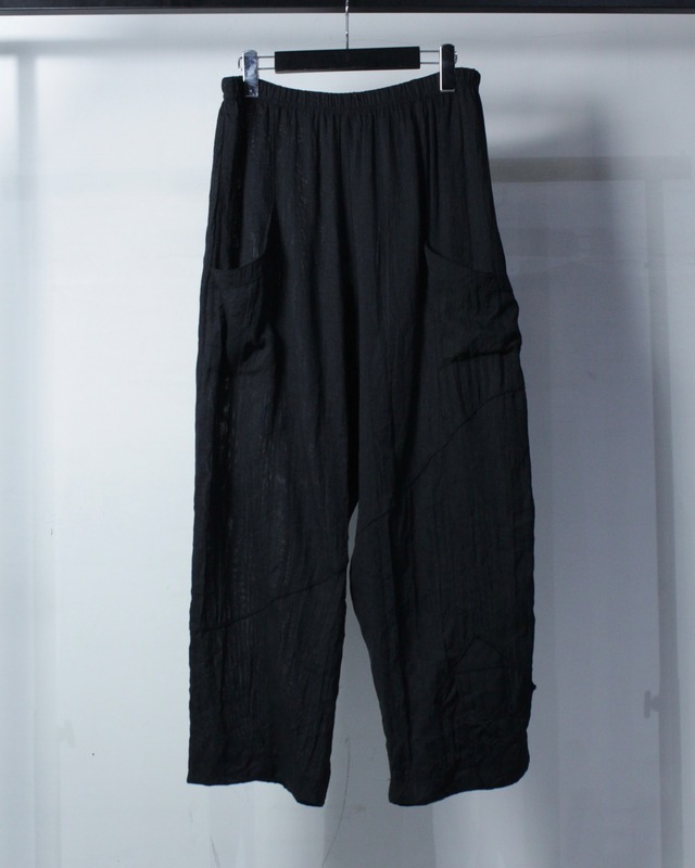【Caka BLACK】Pocket Gimmick Vintage Wide Easy Pants