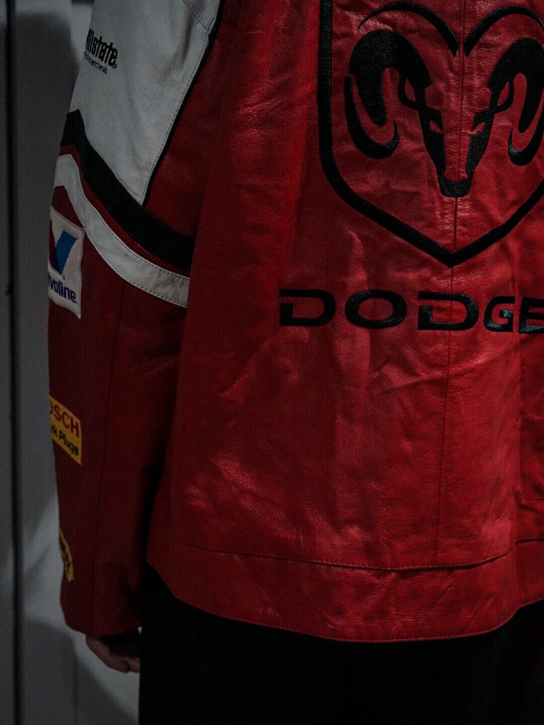 ゲリラ値下げ‼️WILSONS NASCAR  レザージャケット add (C) vintage】“WILSON LEATHER × NASCAR” Embroidery Logo Design