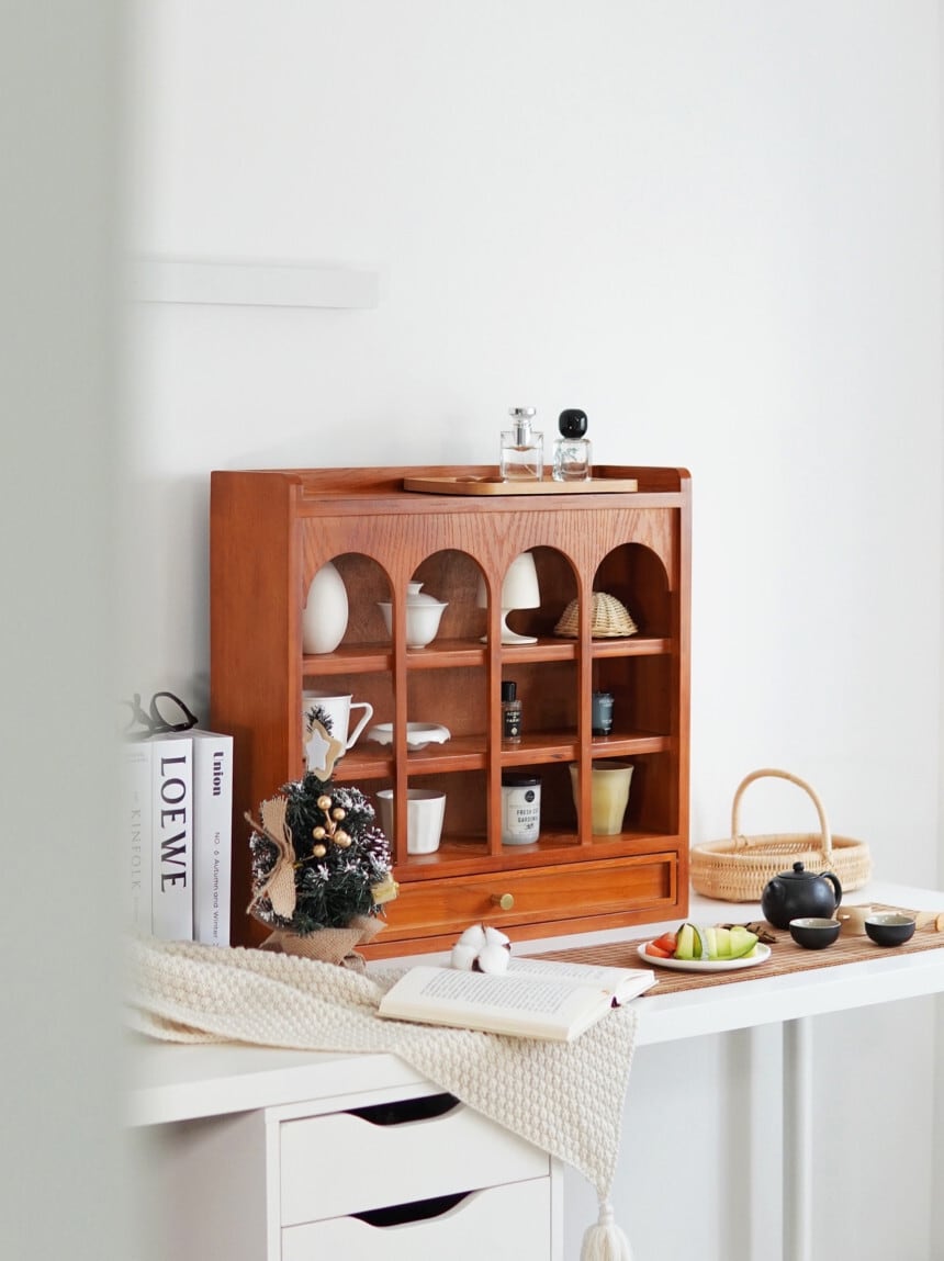 arch wood cup shelf 2size 2colors / アーチ ウッド カップ シェルフ