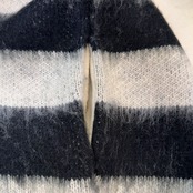 【UNIVERAD72/ユニバード 22335 MOHAIR TOUCH ZIP PARKA(BORDER) / モヘアタッチ起毛ジップパーカー/OFF WHITE】