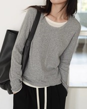 Fake layered rib Knit　T20237