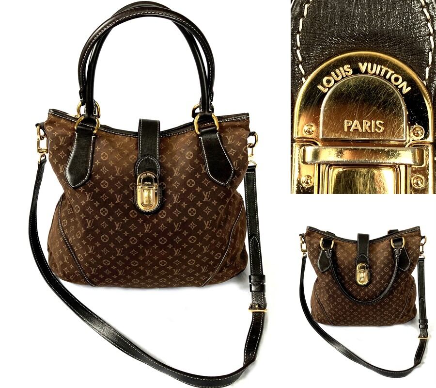 ルイ ヴィトン LOUIS VUITTON モノグラム イディール エレジー フザン ダークブラウン トート ハンドバッグ ショルダーバッグ 斜めがけ 2Way