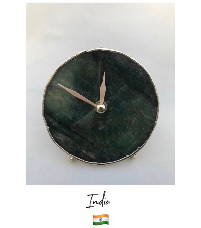 【Made in インド】天然石 ドゥルージー 時計 ⁑ green Agate clock