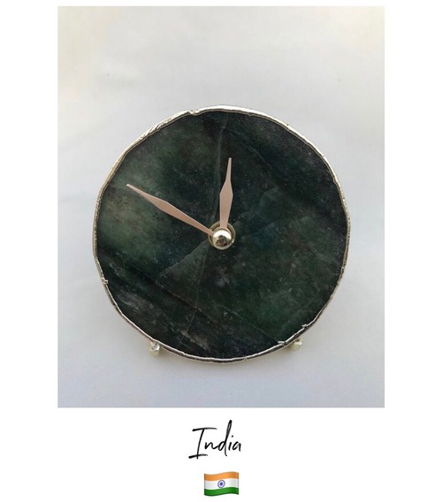 【Made in インド】天然石 ドゥルージー 時計 ⁑ green Agate clock