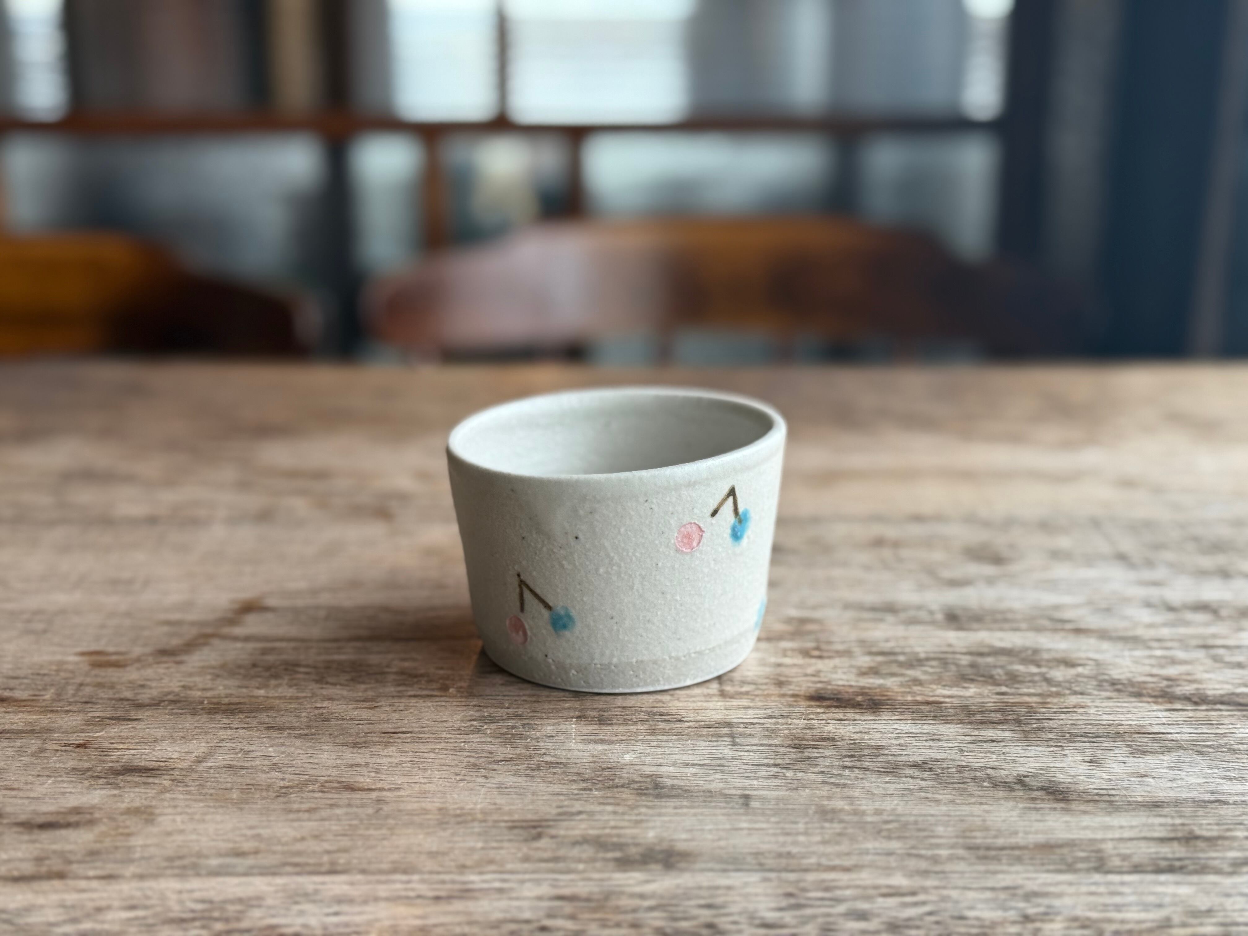 砥部焼/中田窯/7寸リム皿（釉裏紅）/輪花・加彩（オレンジ