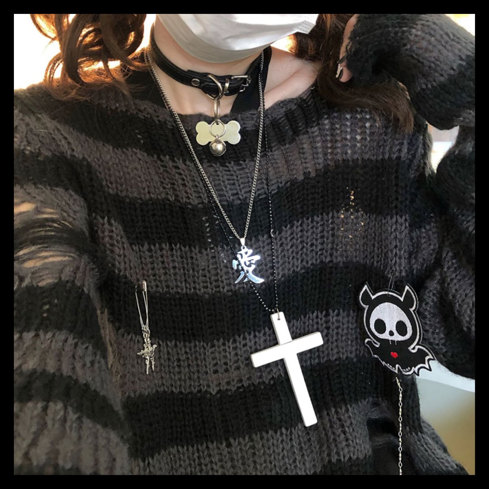 新品♡クロスネックレス（クリア）