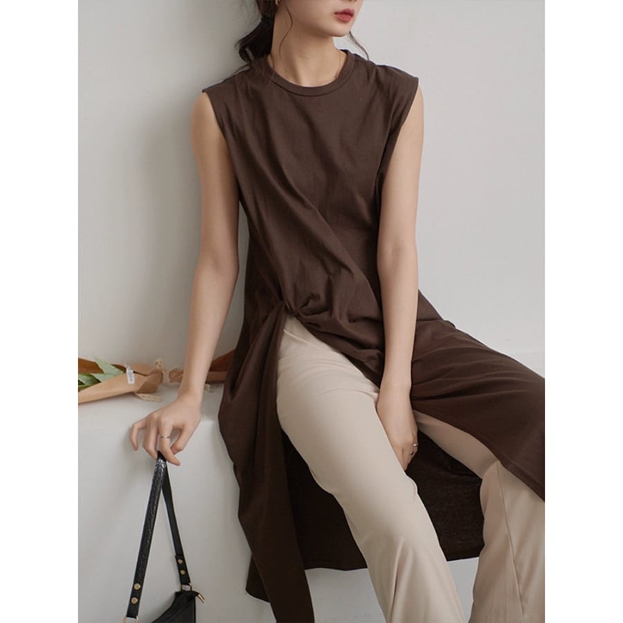side slit long t-shirt 00211