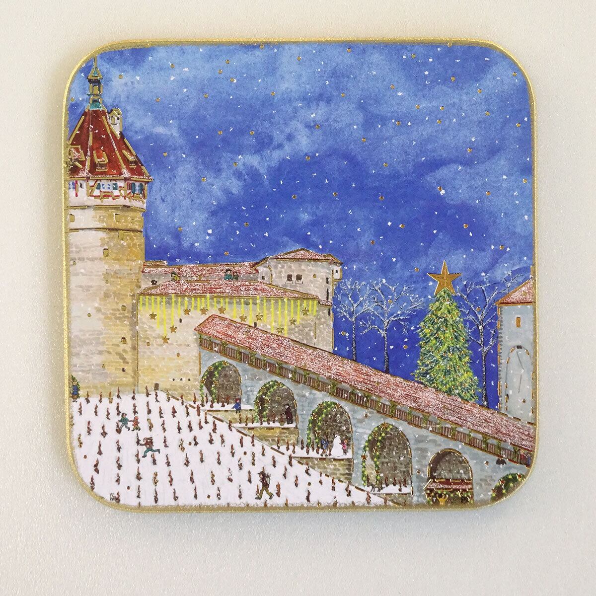 クリスマス コースター C-2582 クリスマスマーケット ヨーロッパの街並み スイス シャフハウゼン Luka Basic