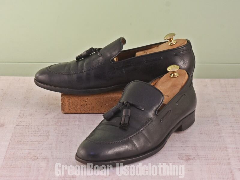 D061 イタリア製 FRATELLI ROSSETTI 高級 タッセルローファー 黒