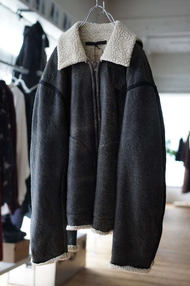 ANTHEM A  -CRACK WOOL BOA BOMBER JACKET- / A26AW0294B / アンセムエー クラックウール ボア ボンバージャケット