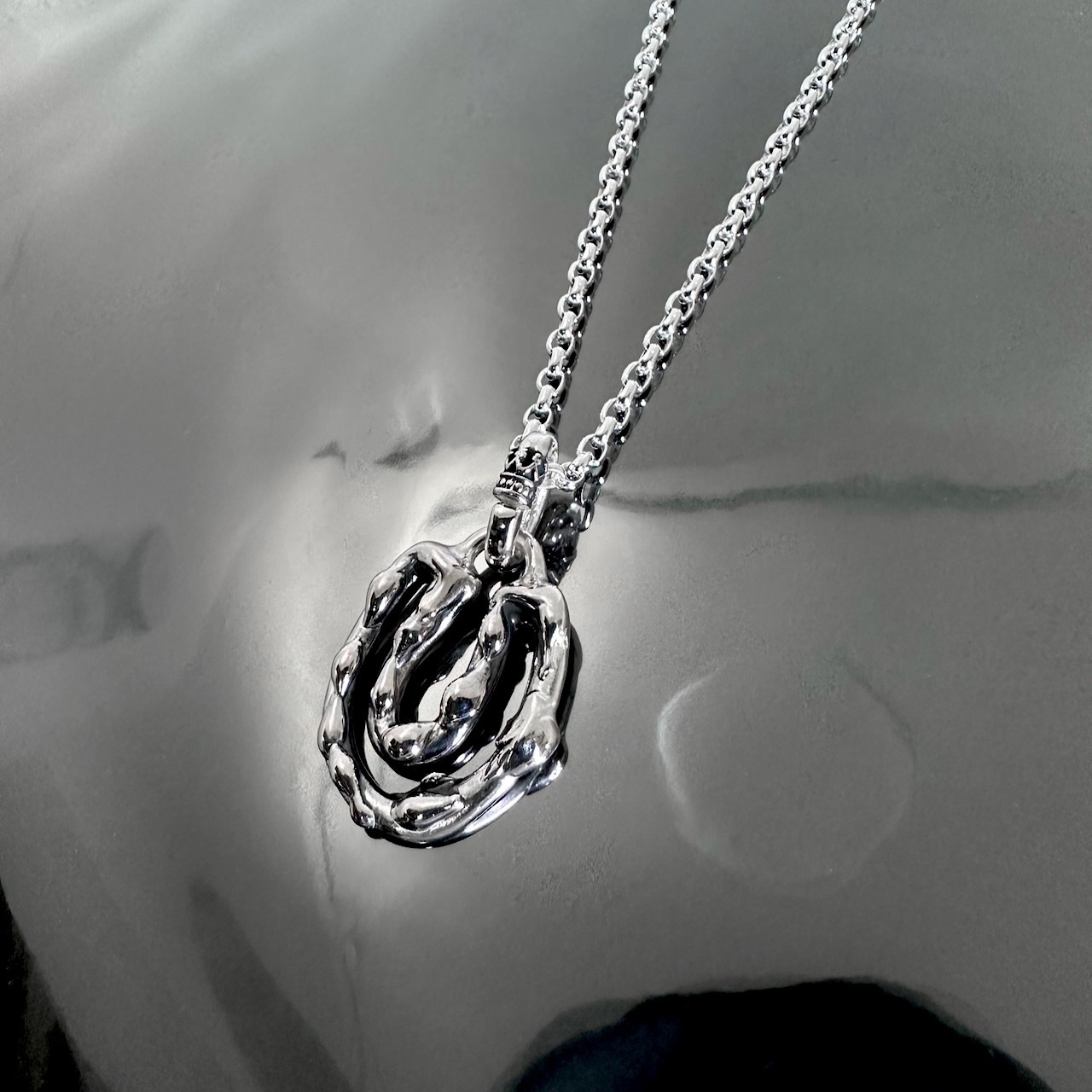 OPEN HORSESHOE #1 with GODSIZE® I.D. TAG NECKLACE / オープンホースシュー#1ゴッドサイズ® I.D.タグネックレス