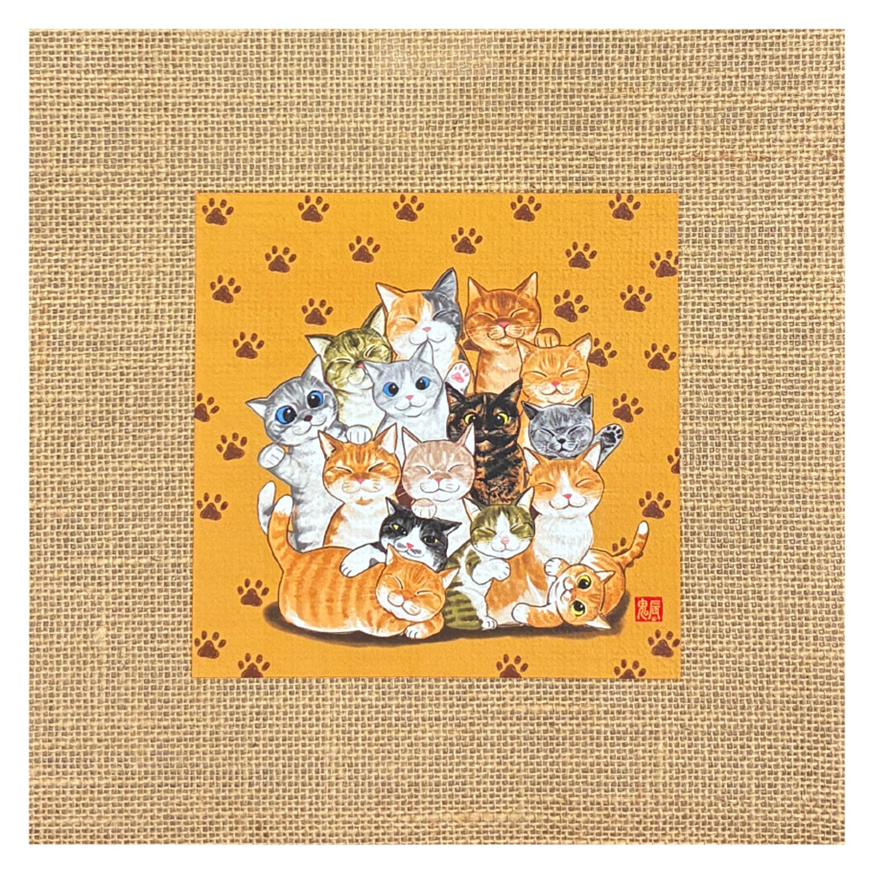 鬼辰カケル ジュートバッグ 仲良しニャンコ | もんしゃみにおん【ねこ