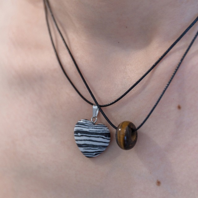 Benseレトロなゼブラ柄ネックレス 3s