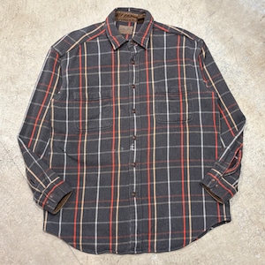 ST.JOHN'S BAY FLANNEL CHECK SHIRT GRAY OLD