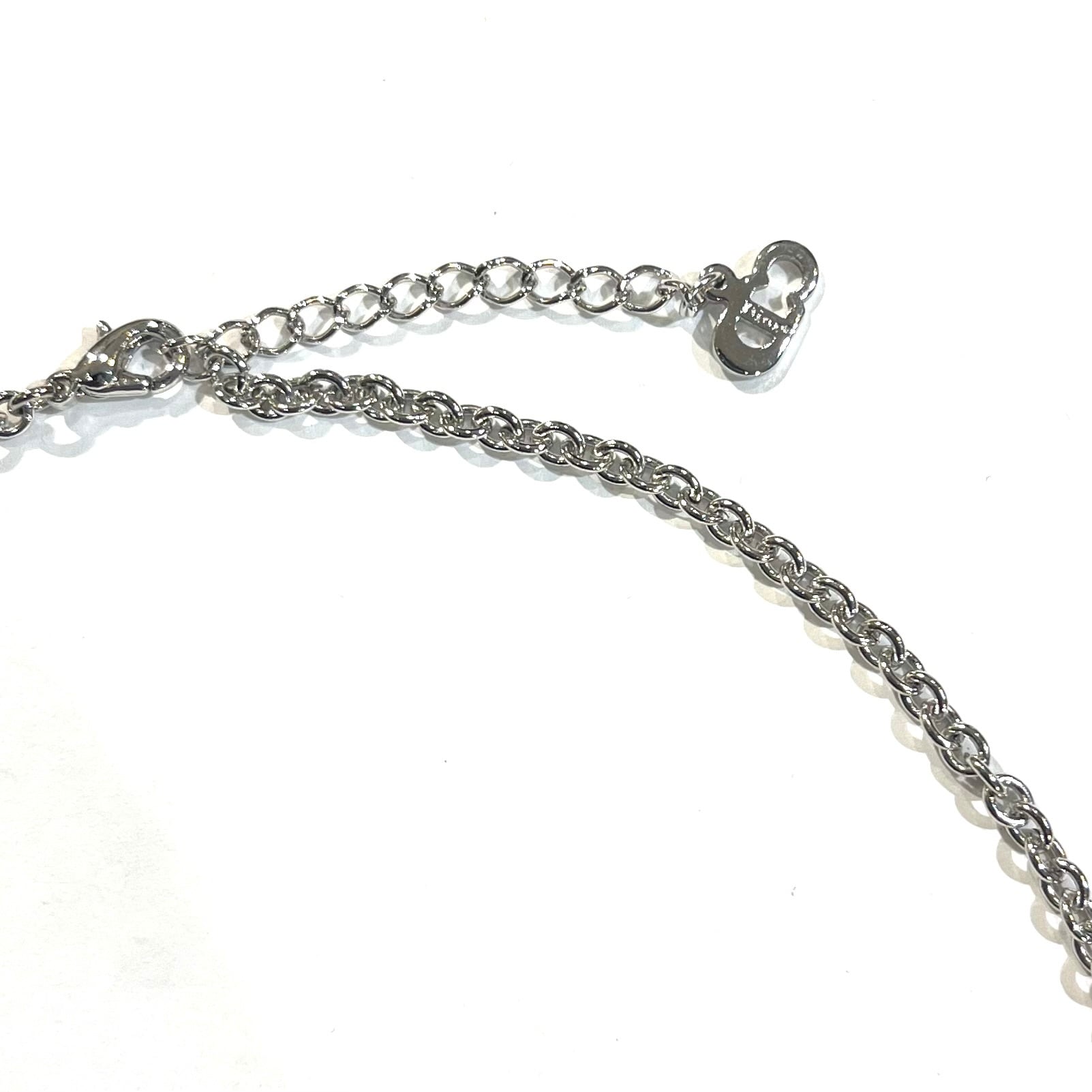 Christian Dior】2240 DIOR ディオールロゴ ラインストーンネックレス