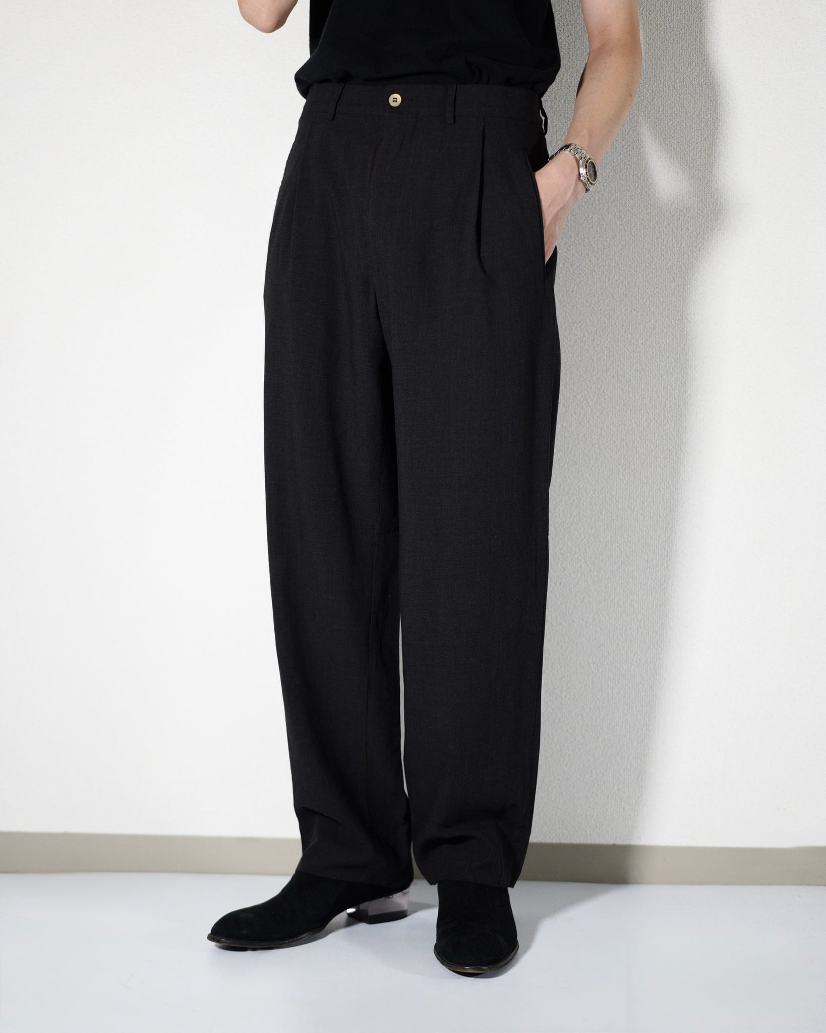 90s GIORGIO ARMANI】1Tuck Slacks | used.memento