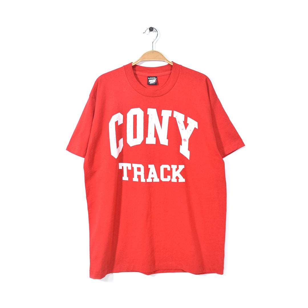 90s スクリーンスターズ CONY TRACK USA製 シングルステッチ ヴィンテージTシャツ 赤 メンズXL 古着 アメカジ @BZ0058