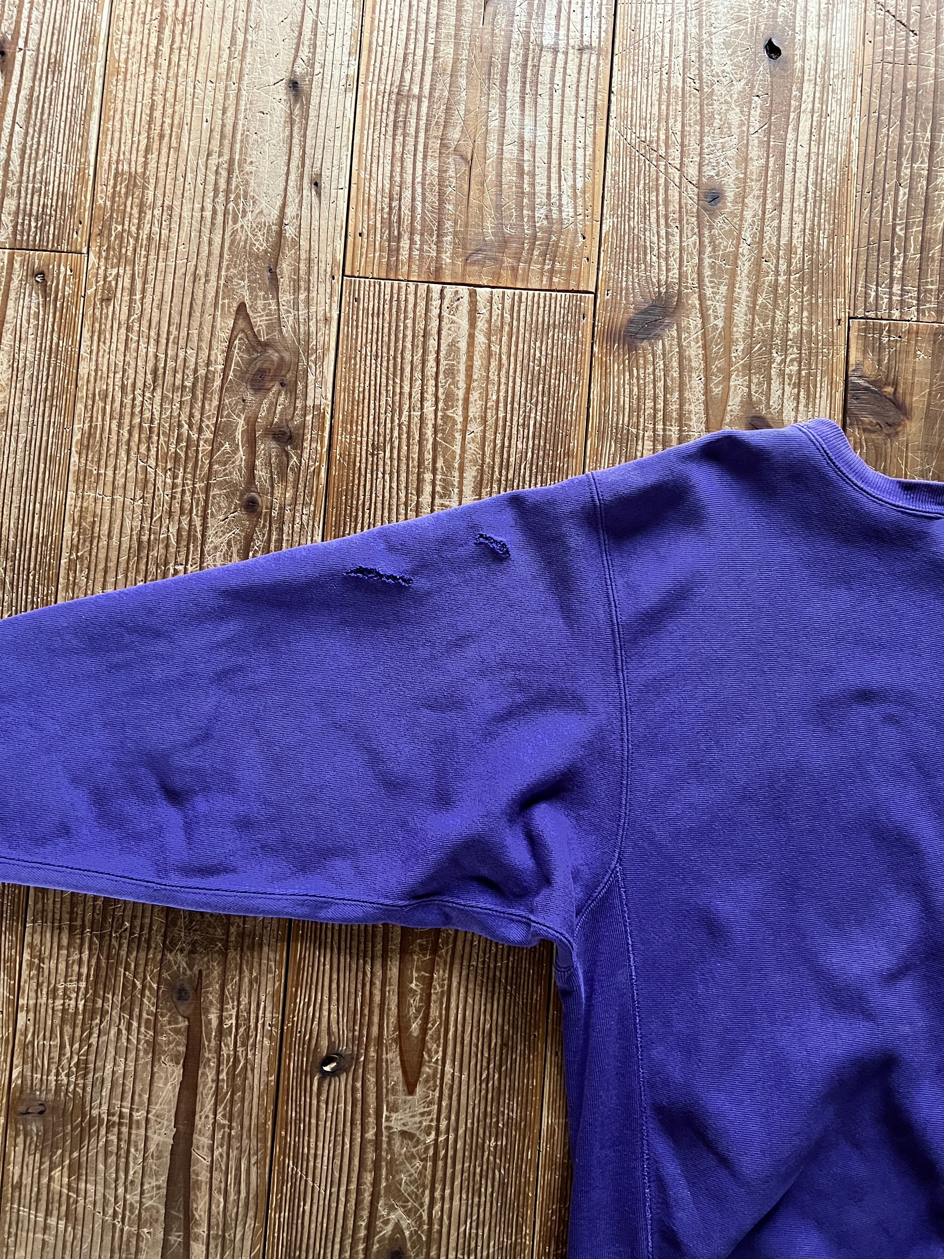 90's 刺繍タグ チャンピオンRW 無地 グレープ 表記(XL) USA製