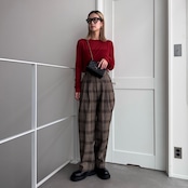 crew neck tulle sheer short tops/red